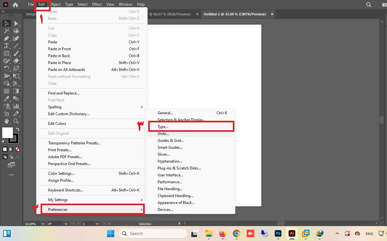 seprate letter 3 جدا نوشتن حروف ایلوستریتور